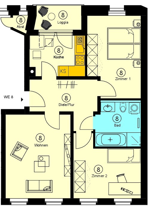 Hochwertig sanierte 3-Zimmer-Wohnung im denkmalgeschützten Altbau Nähe Stünzer Park ! - Foto 5
