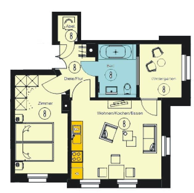 Hochwertig sanierte 2-Zimmer-Wohnung mit Wintergarten im traumhaften Altbau ! - Foto 4